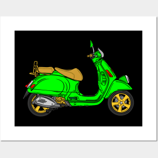 Green Scooter Posters and Art